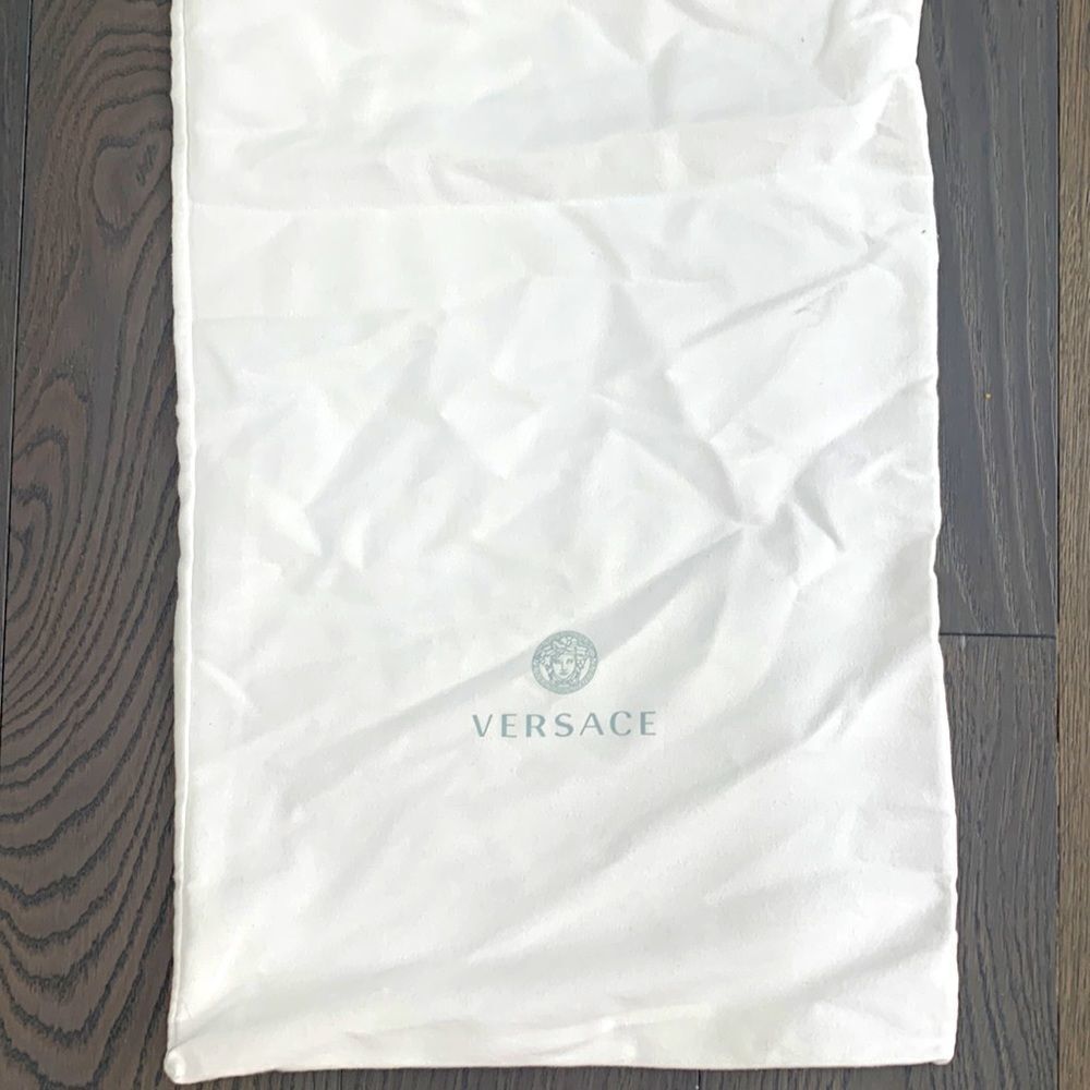 Versace White Flannel Drawstring Dust Bag Replacement 22" X 12.5"